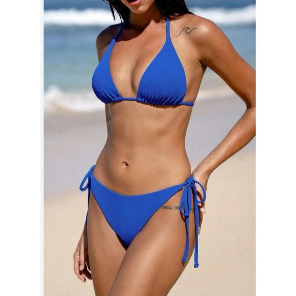 Berlook Two Piece Royal Blue String Bikini Swimsuit Size M Medium NWT NEW W Bag - Picture 12 of 16